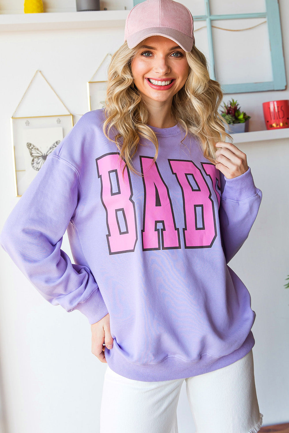 Purple Casual Sweatshirt