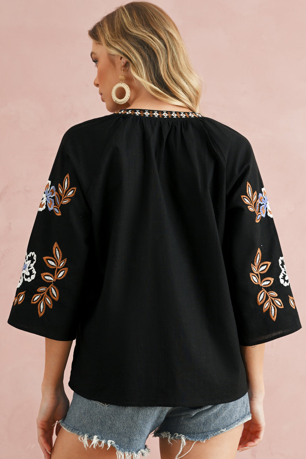 Black Floral Blouse