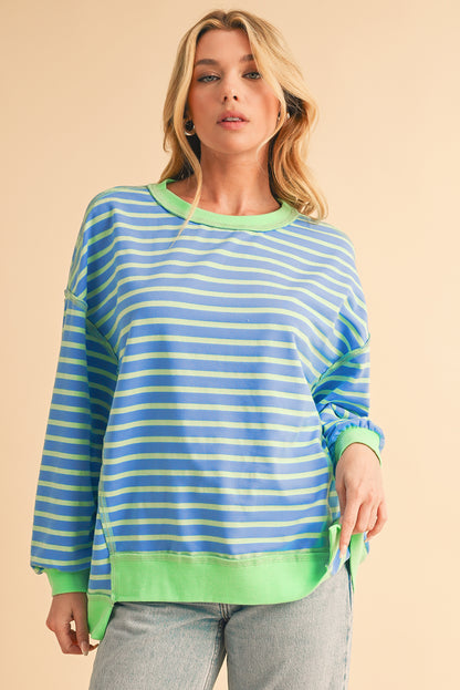 Sky Blue Striped Sweatshirt