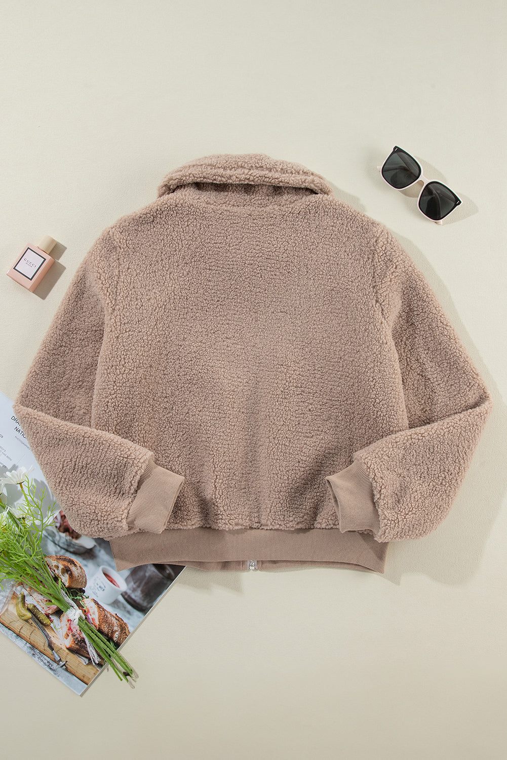 Light French Beige Winter Fuzzy Jacket