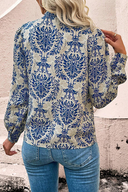 Sky Blue Bohemian Print Shirt