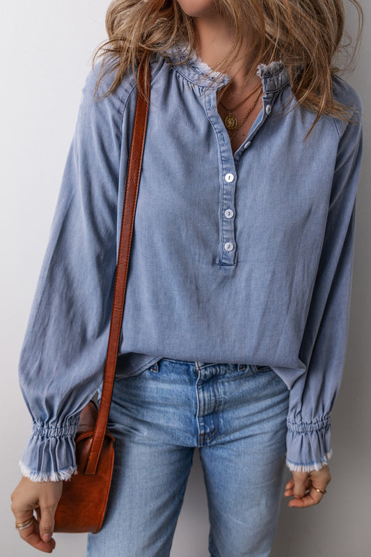 Sky Blue Denim Top