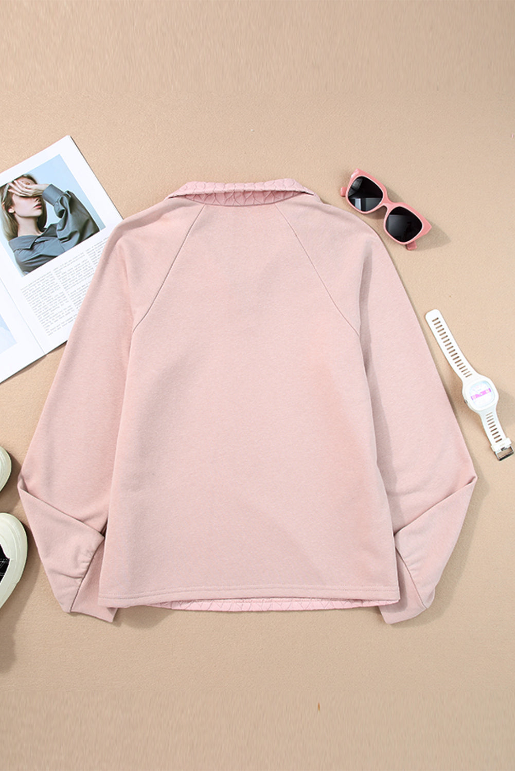 Pink Quilted Sweatshirt