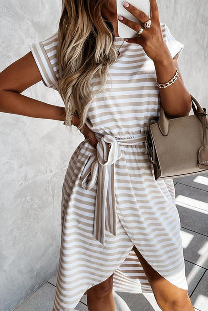 Striped T-Shirt Midi Dress