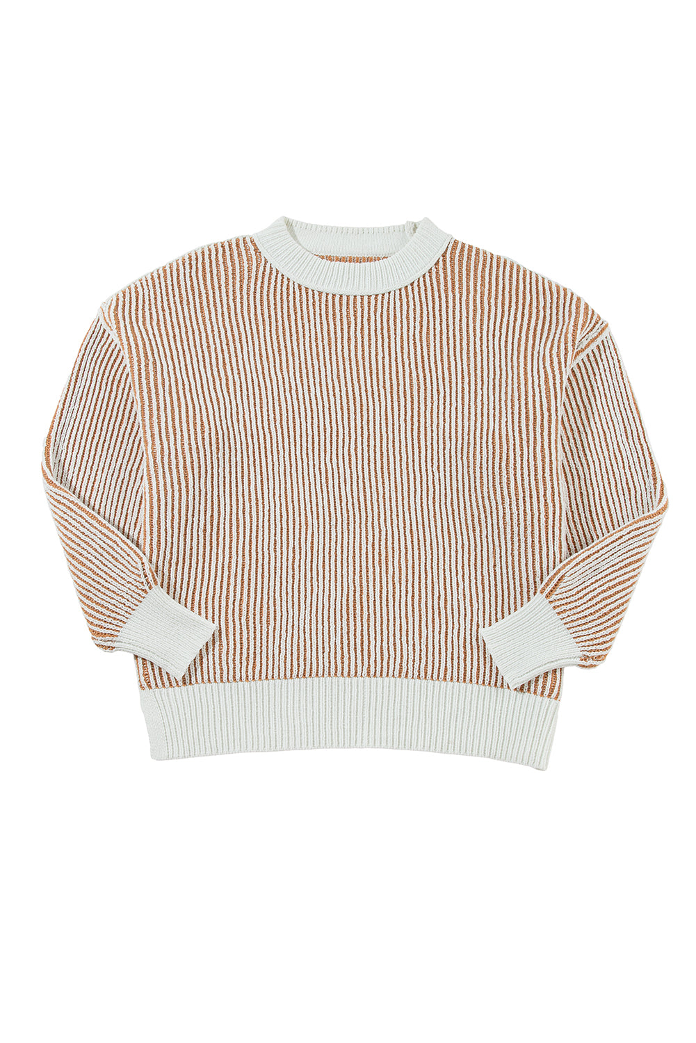 Chestnut Striped Loose Sweater