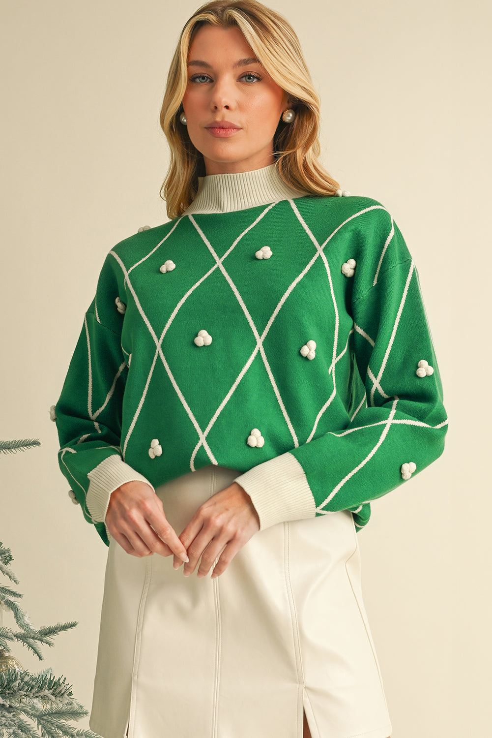 Green High Neck Sweater