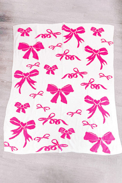 Rose Bow Printed Cozy Throw Blanket