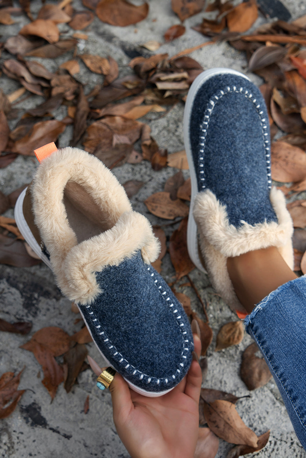 Blue Suede Anklet Boots