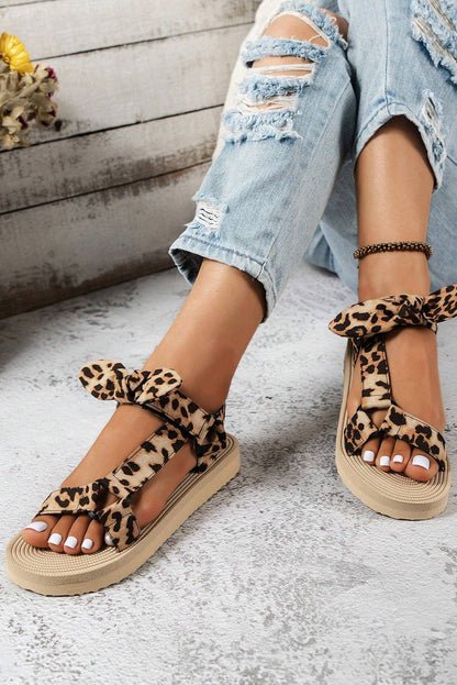 Leopard Pattern Thick Sole Sandals