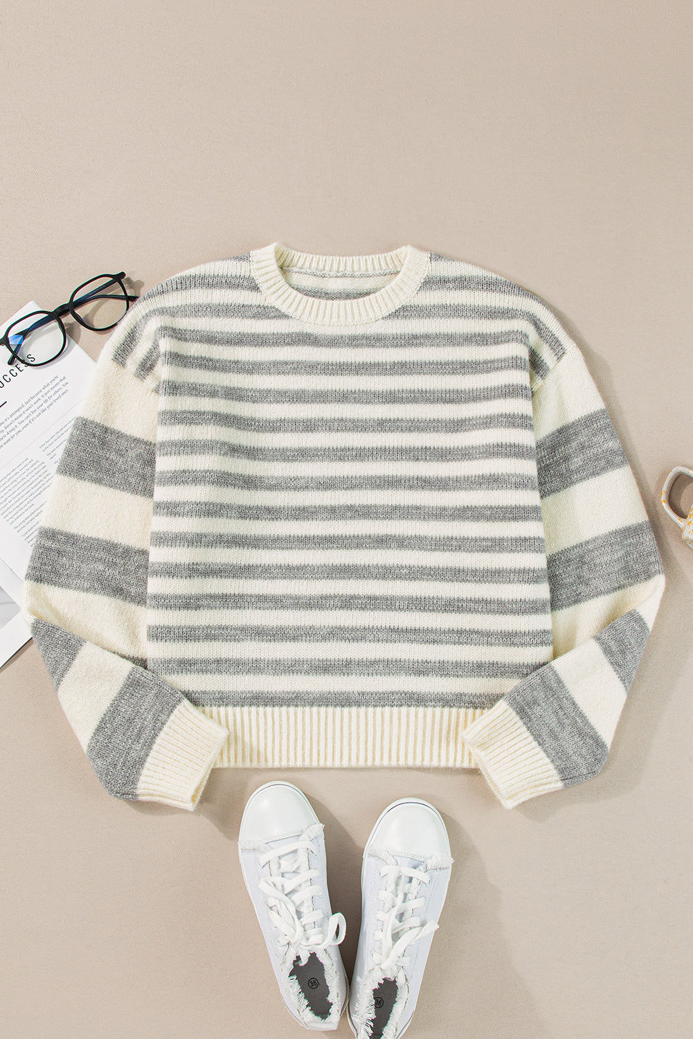 Gray Striped Sweater