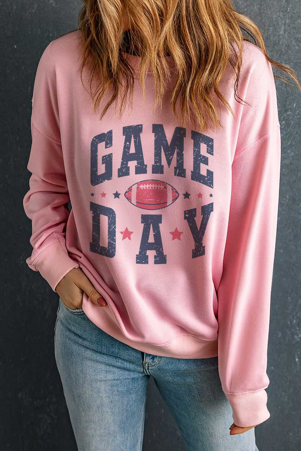 Pink GAME DAY Graphic Sweatshirt