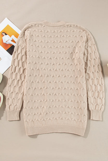 Cable Knit Baggy Cardigan