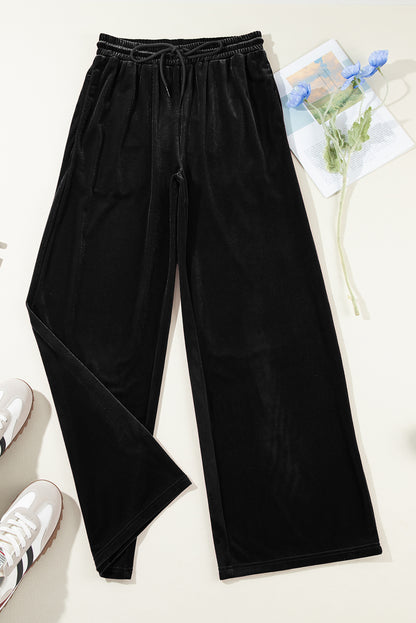 Velvet Wide Leg Pants