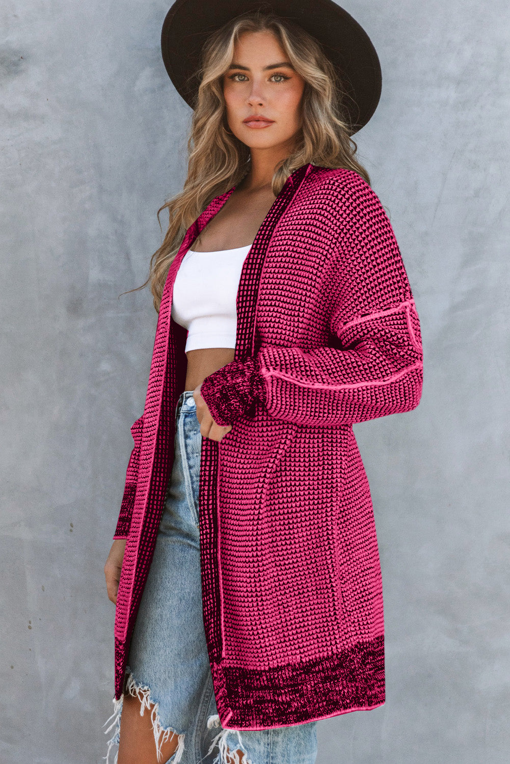 Rose Knit Long Cardigan