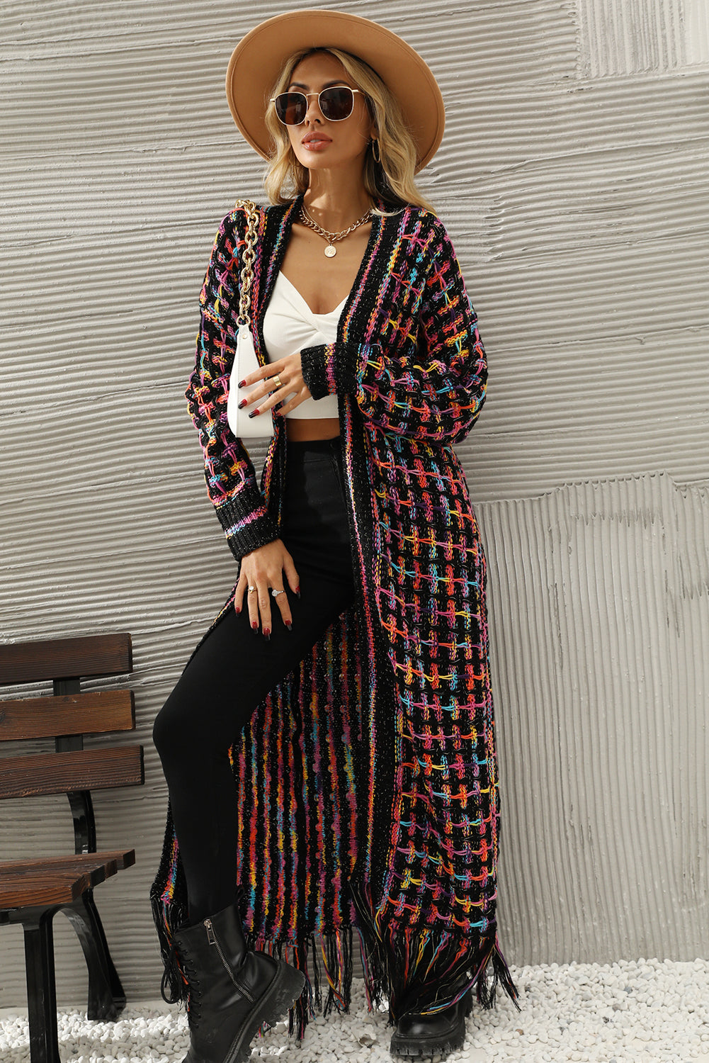 Black Long Knit Cardigan