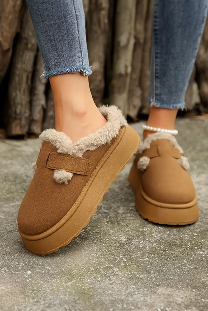 Plush Thick Sole Thermal Slippers