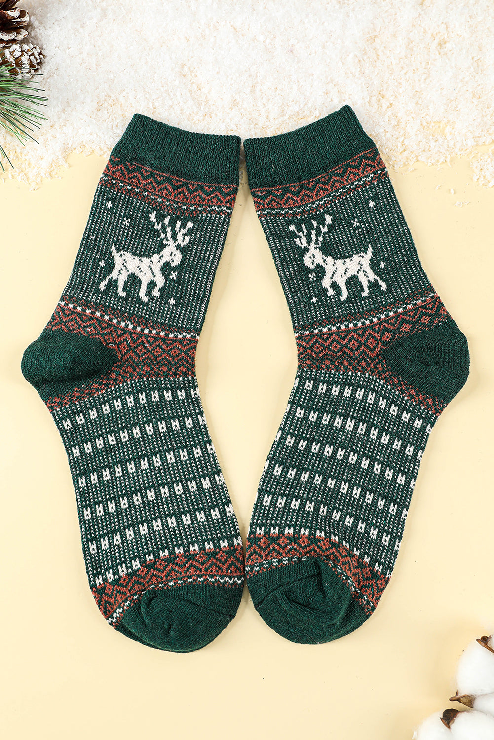 Blackish Green Christmas Socks