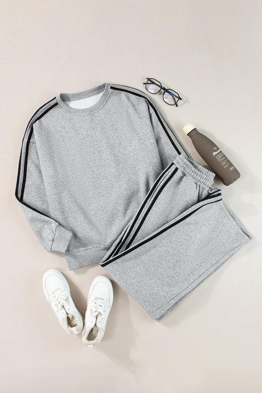 Light Grey Sweatshirt Pants Set