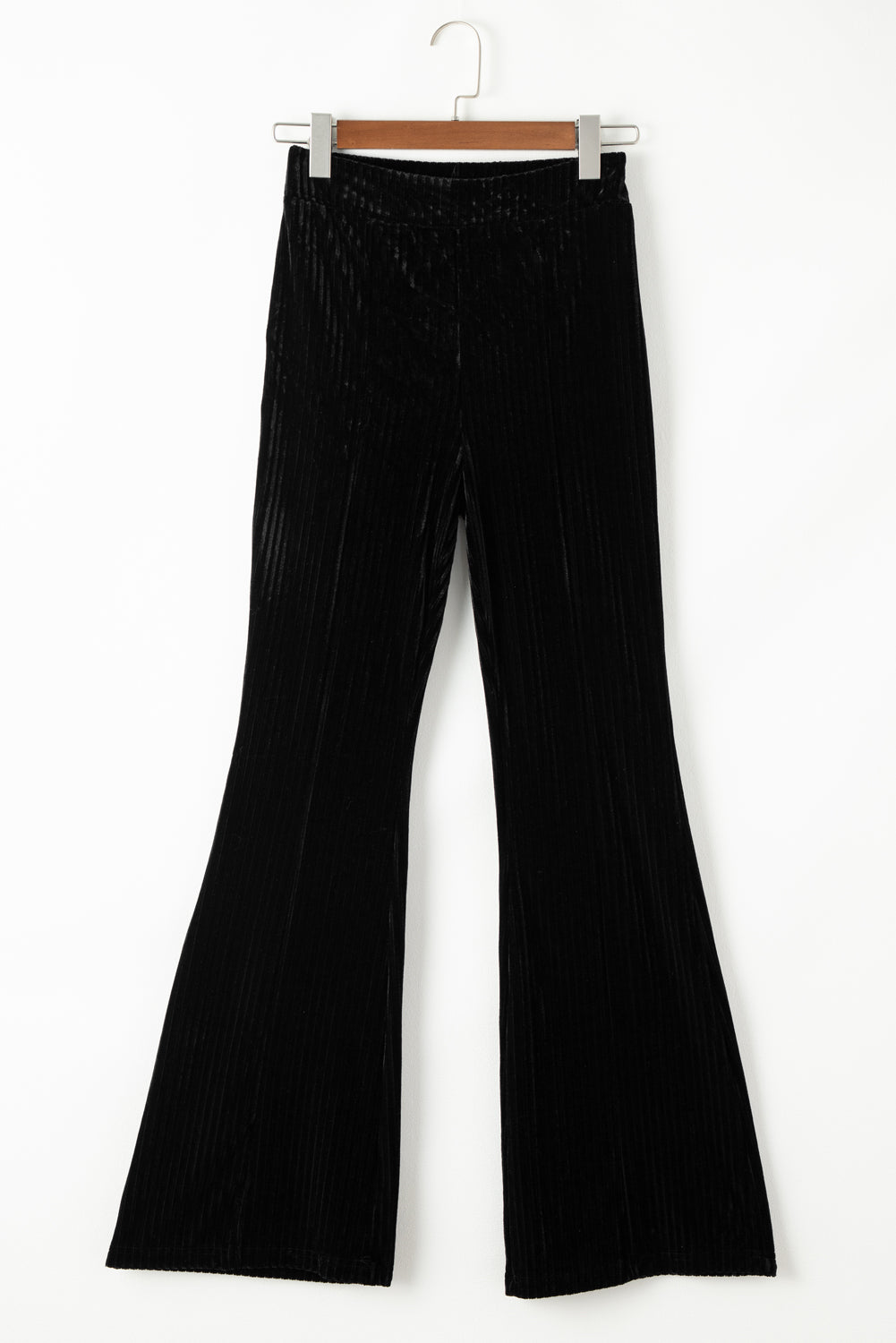 Chestnut Solid Color High Waist Corduroy Flare Pants