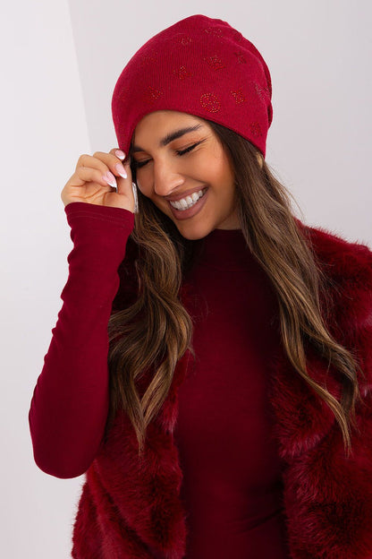 Cashmere Beanie with Rhinestone Detail