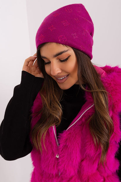 Cashmere Beanie with Rhinestone Detail