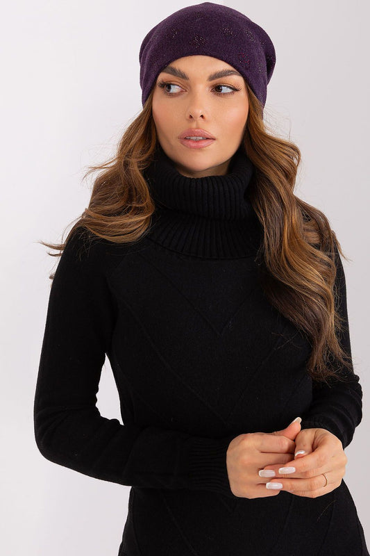 Cashmere Beanie with Rhinestone Detail