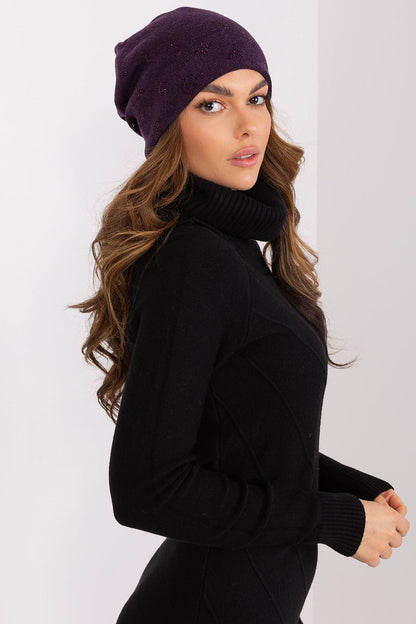 Cashmere Beanie with Rhinestone Detail