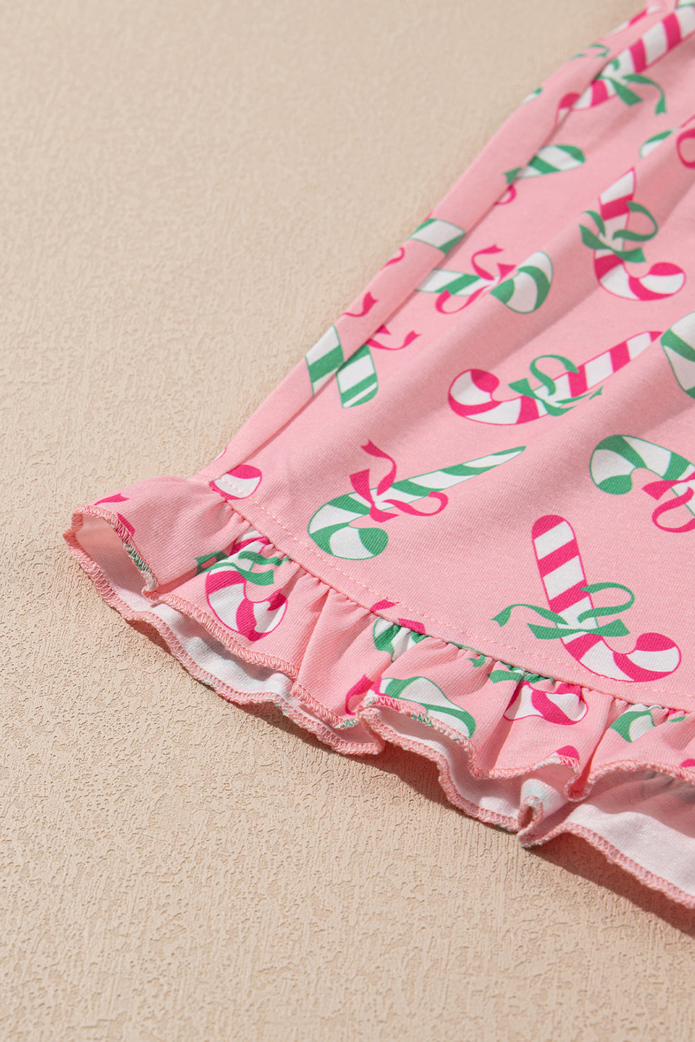 Pink Christmas Print Pajama Set