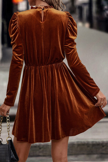 Chestnut Velvet Dress