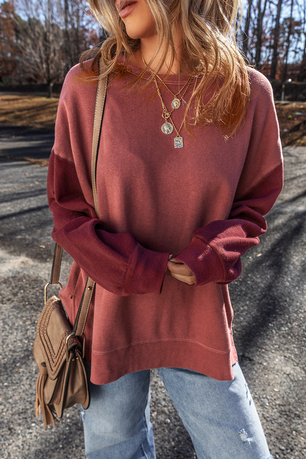 Mineral Red Two Tone Sweatshirt