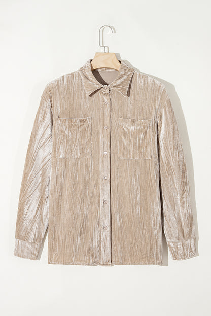 Golden Velvet Loose Shirt