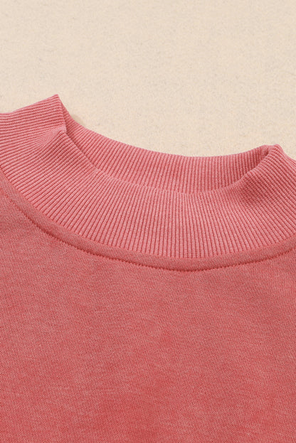 Plain Drop Shoulder Crew Neck Pullover Sweatshirt