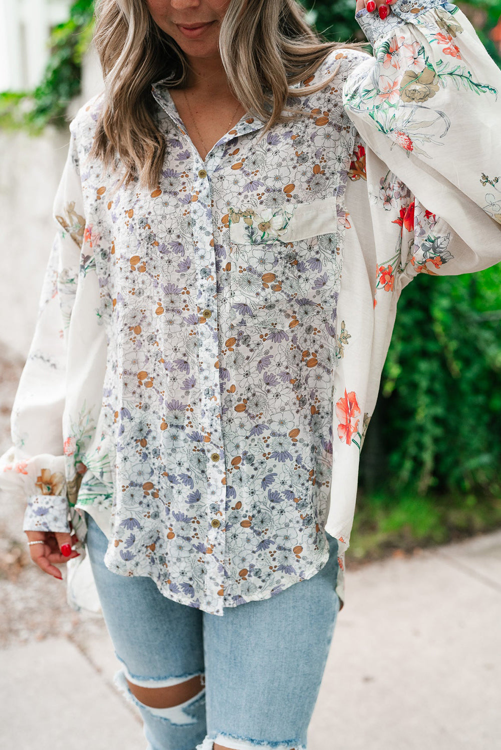 Boho Floral Loose Shirt