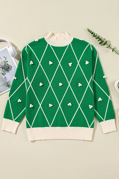 Green High Neck Sweater