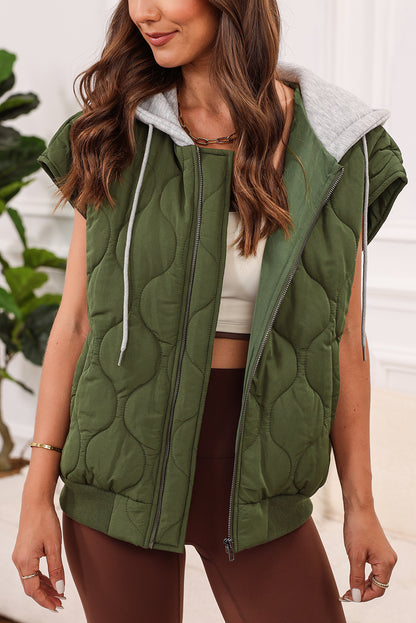 Quilted Hooded Puffer Vest