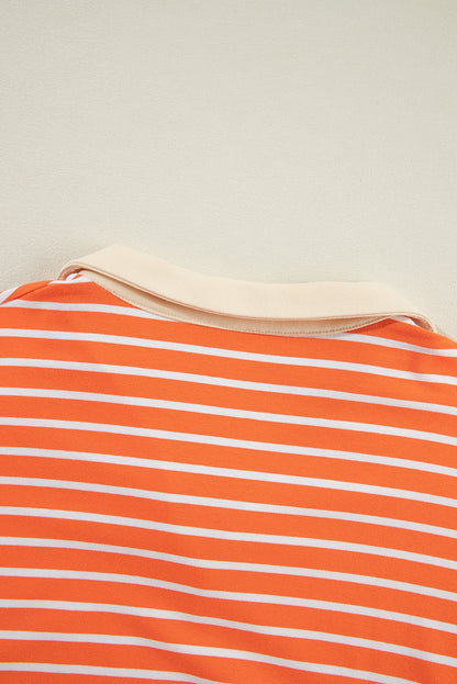 Orange Striped Sweatshirt