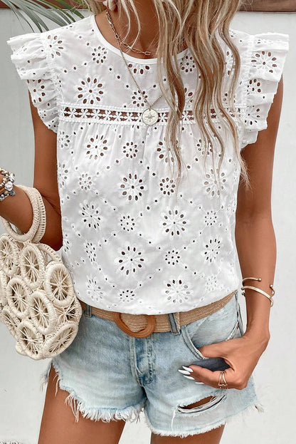 White Sleeveless Blouse