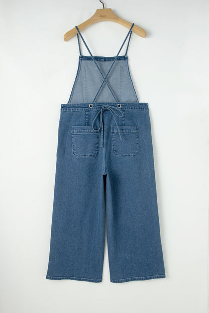 Dusk Blue Casual Denim Overalls