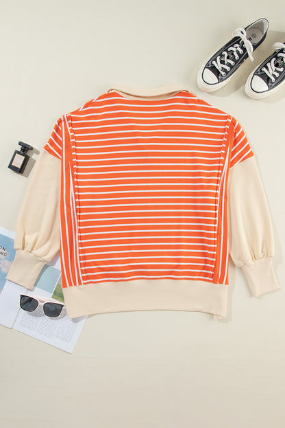 Orange Striped Sweatshirt