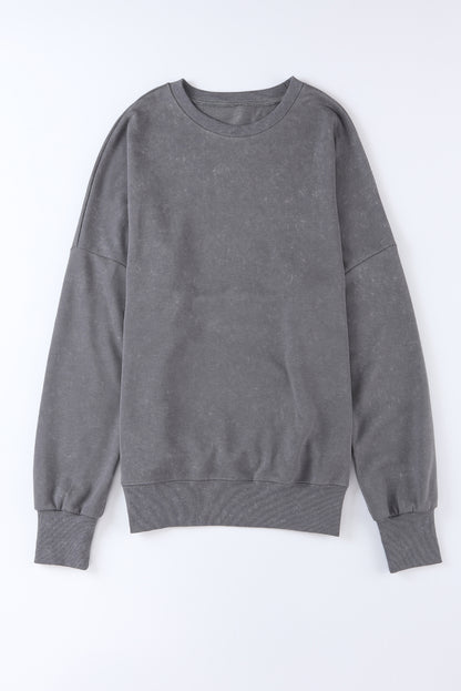 Gray Plain Oversized Sweatshirt