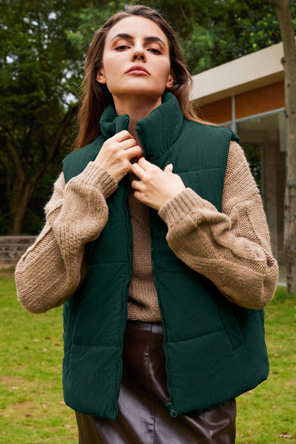 Jungle Green Corduroy Vest Coat