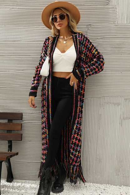 Black Long Knit Cardigan