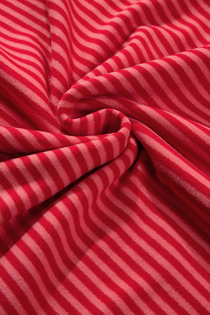 Tomato Red Striped Top