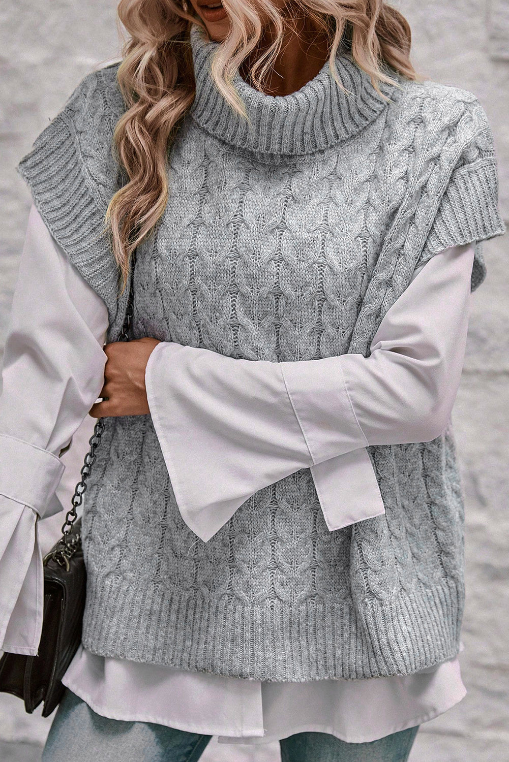 Grey Short Sleeve Sweater