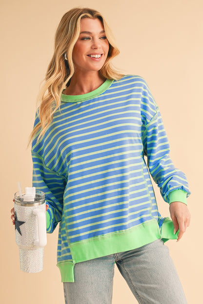 Sky Blue Striped Sweatshirt