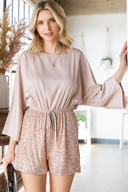 Light Peach Sequin Romper