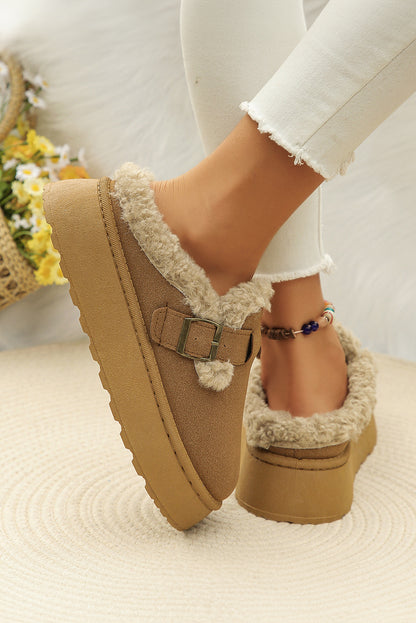 Plush Thick Sole Thermal Slippers