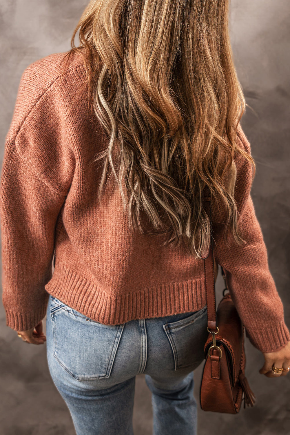 Light French Beige Drop Sleeve Open Front Cropped Cardigan