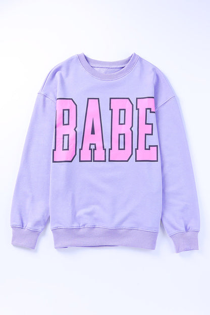 Purple Casual Sweatshirt