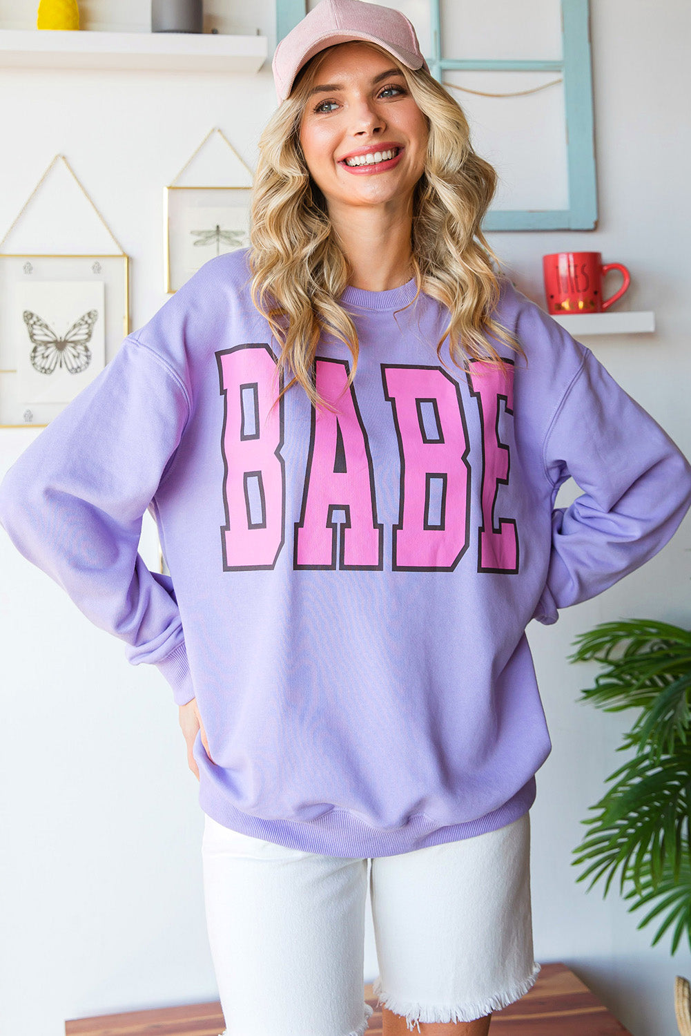 Purple Casual Sweatshirt